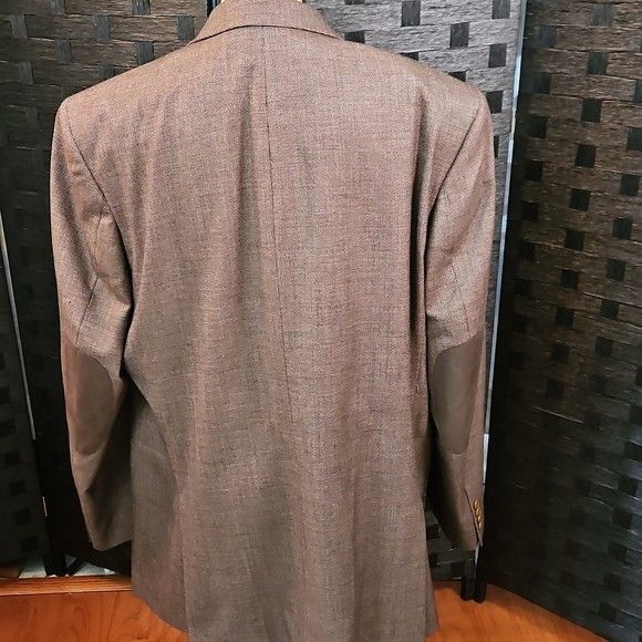 Men's Classic Brown Tweed Wool/Cashmere Blazer Size 46L - Picture 5 of 10